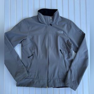 North face soft shell jacket light grey